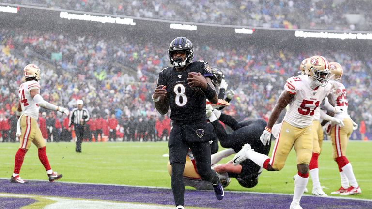 Jackson's one-yard score gave Baltimore a first-half lead