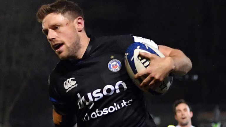 Rhys Priestland crossed for Bath's first try in over three hours