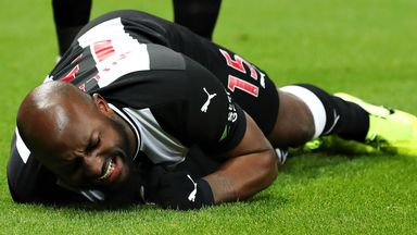 Image of Newcastle's Jetro Willems injured against Chelsea