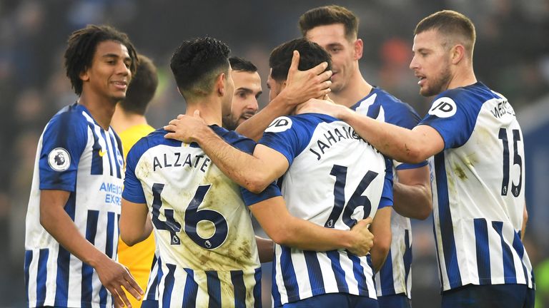 Jahanbakhsh cut an emotional figure after finally opening his Brighton goalscoring account