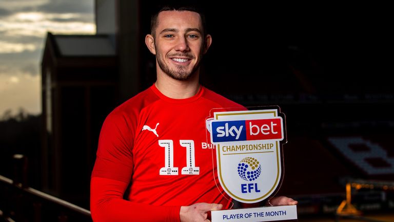 Barnsley's Conor Chaplin is the Sky Bet Championship Player of the Month award for December