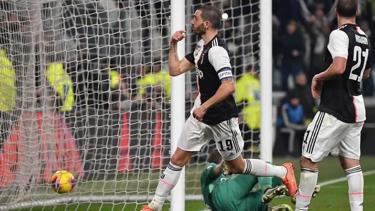 Leonardo Bonucci extendió la ventaja de la Juventus con un cabezazo
