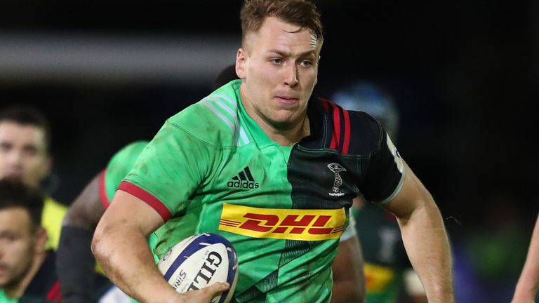 Alex Dombrandt bagged Harlequins' third try in a man-of-the-match display
