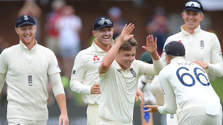 Sam Curran celebrates the wicket of Quinton de Kock