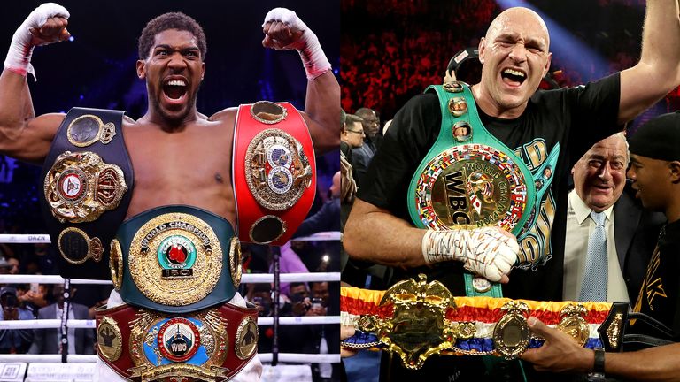 Anthony Joshua y Tyson Fury tienen los cuatro títulos mundiales más importantes entre ellos