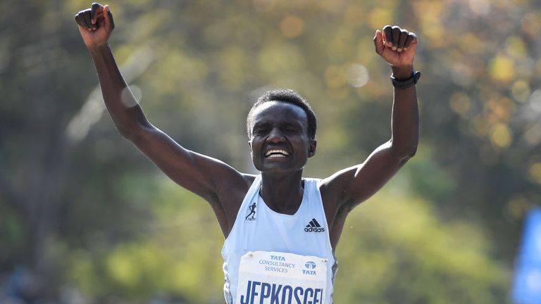 Kenya's Joyciline Jepkosgei held the previous world record set in Valencia in 2017