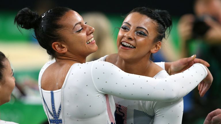 Becky (L) and Ellie Downie competed for Team GB at the Rio Olympic Games in 2016