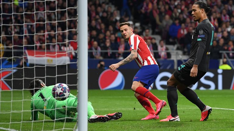 Saul Niguez put Atletico Madrid ahead early on vs Liverpool