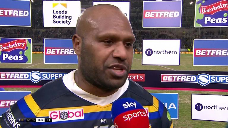 Man of the match Robert Lui paid credit to his team-mates in Leeds' win, including 'beast' Konrad Hurrell.