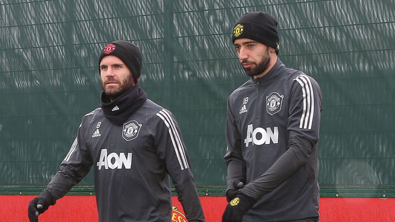 Juan Mata and Fernandes are on the same wavelength in training, says Solskjaer