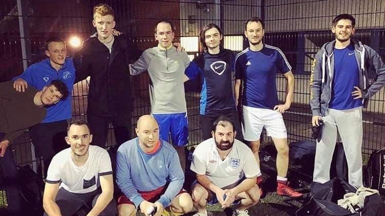 Austen and Casey (back row, centre) have built their friendship through football and a shared passion for gaming
