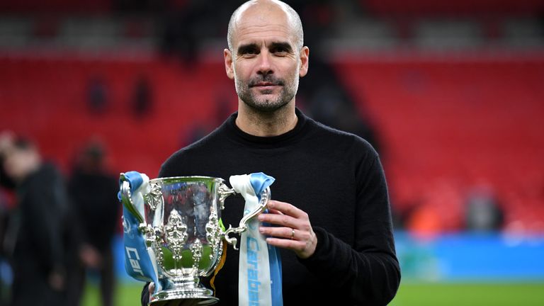 Pep Guardiola and Manchester City have won three successive Carabao Cups