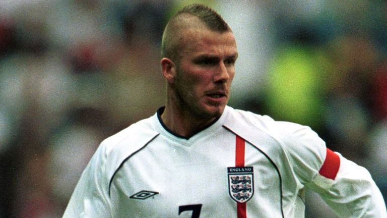 David Beckham's iconic mohawk was much imitated in the early 2000s