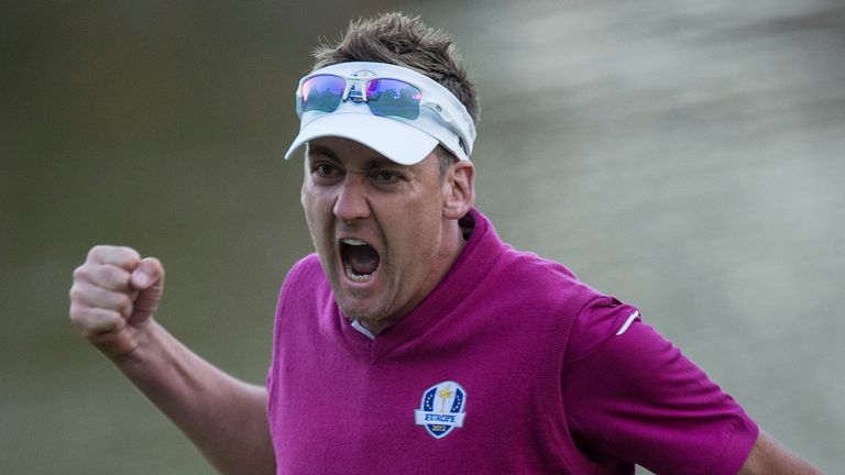 Ian Poulter produced a five-birdie finish alongside Rory McIlroy late in the Saturday fourballs