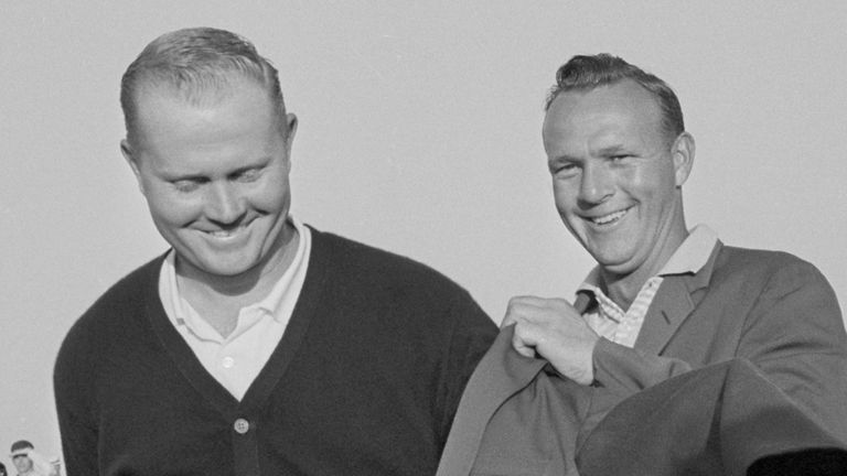 Nicklaus' first Masters win came in 1963, when Arnold Palmer presented him with the Green Jacket