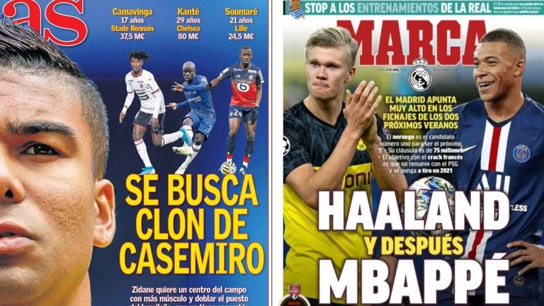 Spanish paper AS claimed this week that Real Madrid are seeking a Casemiro 'clone' while Erling Haaland and Kylian Mbappe remain on the club's radar, reports Marca