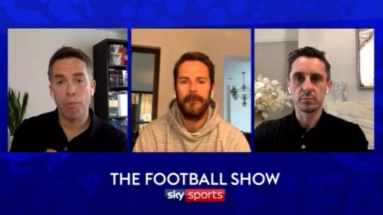 Jamie Redknapp y Gary Neville se unieron a David Jones en The Football Show: mire los días laborables de 9 a 11 a.m.en Sky Sports News #SkyFootballShow
