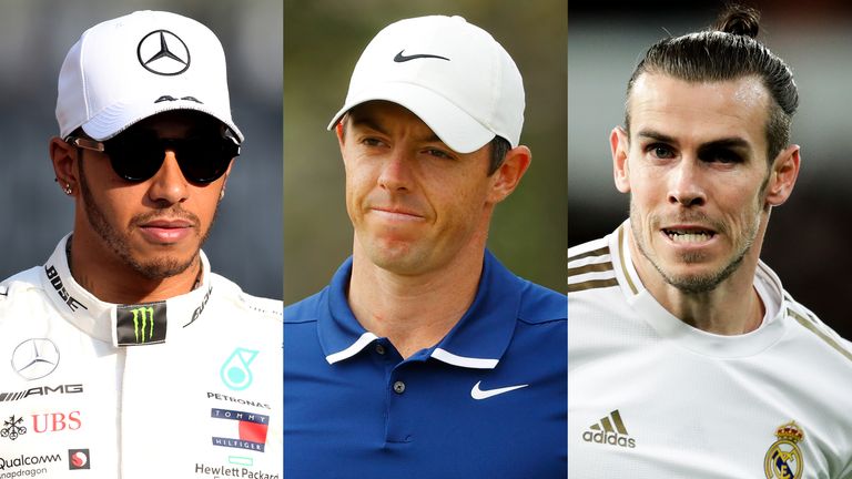 Lewis Hamilton, Rory McIlroy and Gareth Bale