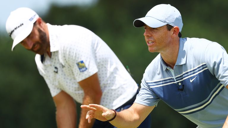 McIlroy et Dustin Johnson ont clairement apprécié d'être de retour devant les caméras 