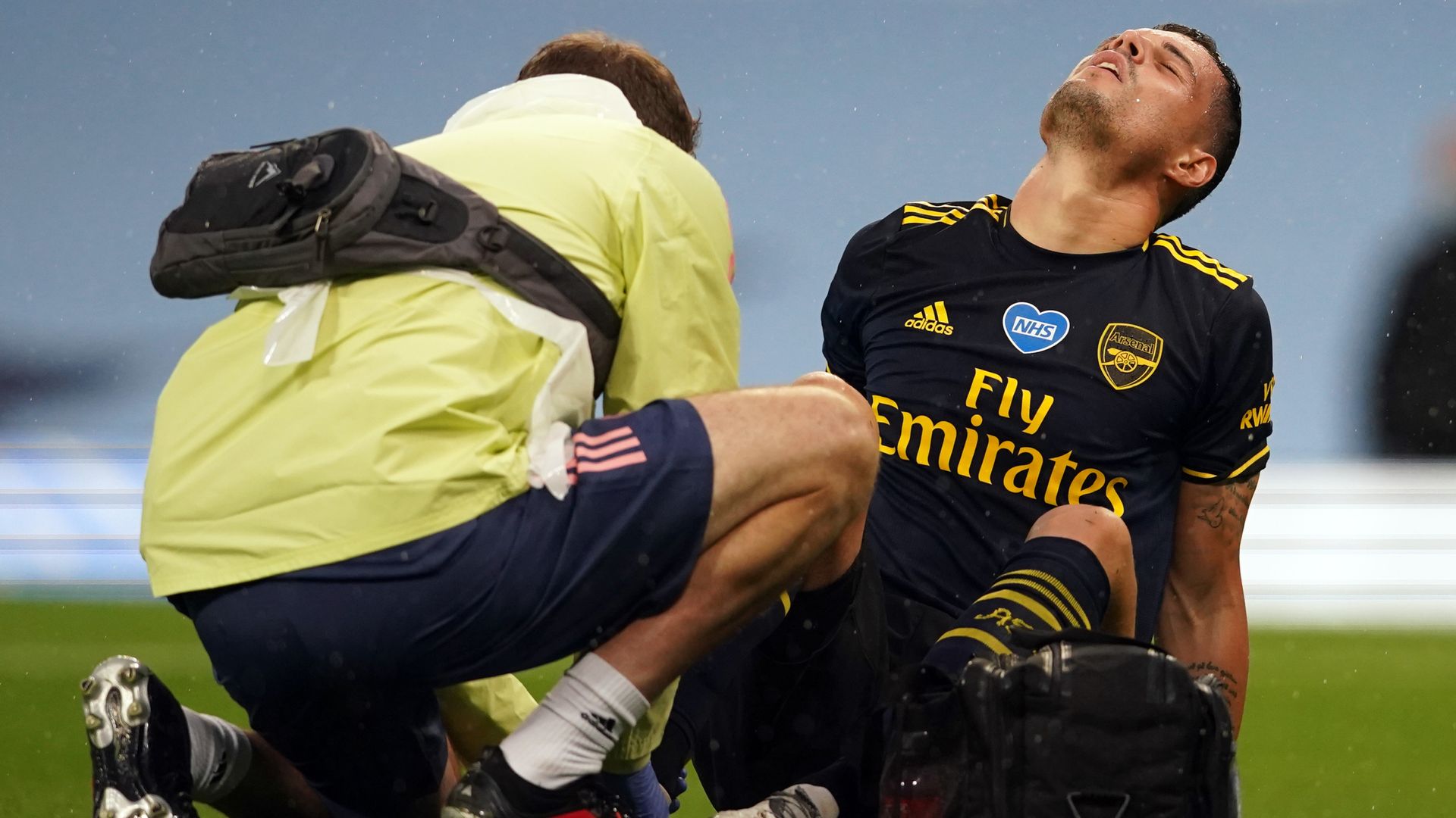 Xhaka, Garcia stretchered off at Etihad