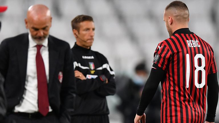 Ante Rebic was given a straight red card early in the game