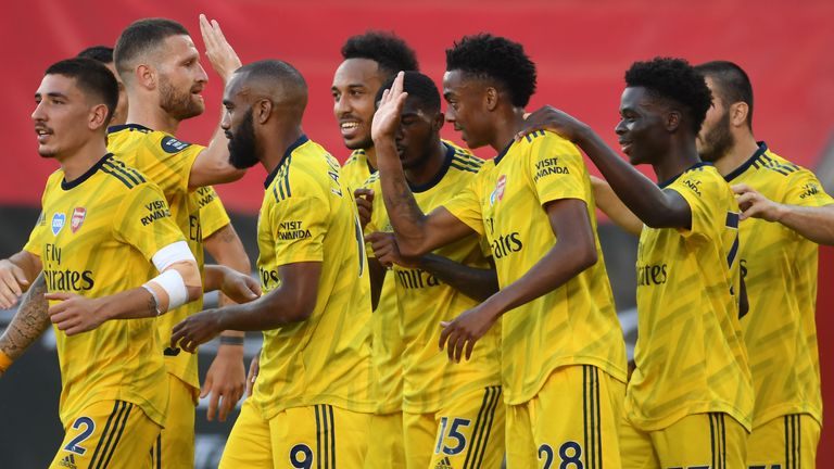 Arsenal earned their first post-lockdown win against Southampton on Thursday