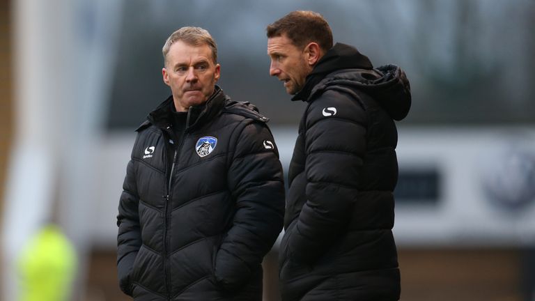 Ian Baraclough spent time as assistant to Stephen Robinson and John Sheridan (left) at Oldham Athletic