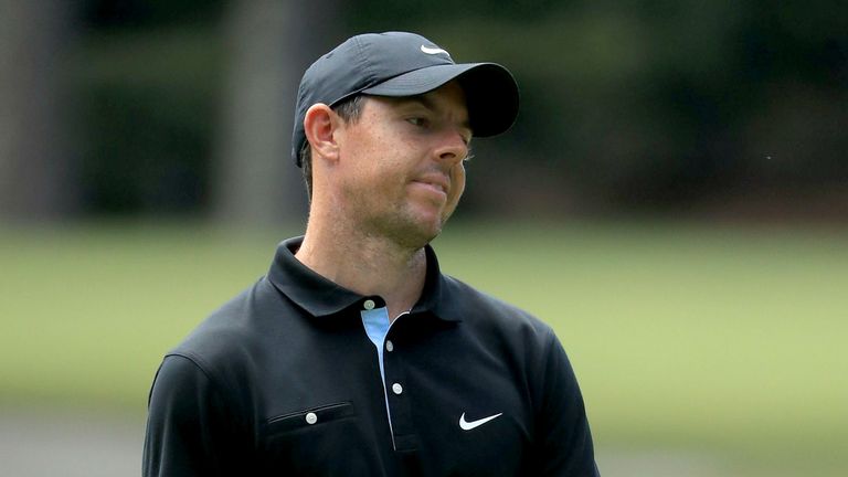 Rory McIlroy was three over at the turn before recovering