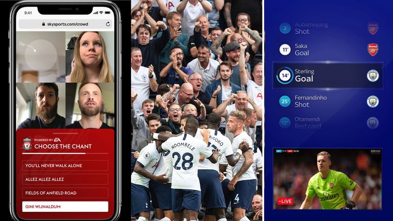 In Sky Sports' chosen Fanzone and Watchalong games, fans will be able to vote for their choice of song with the 'Choose a Chant' feature...