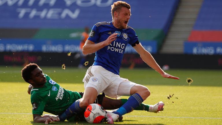 Tariq Lamptey kept Jamie Vardy quiet in Brighton's draw at Leicester