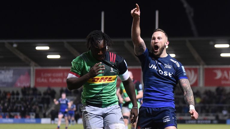 Sale beat Harlequins 48-10 at the AJ Bell Stadium in January