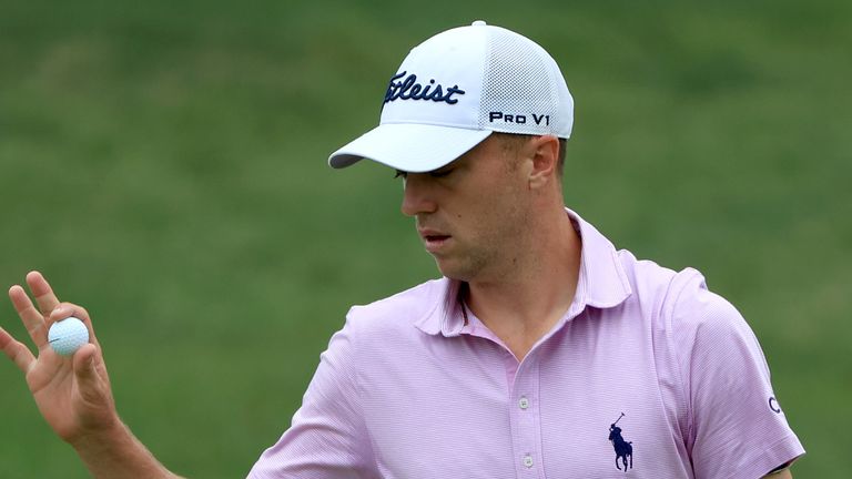 Justin Thomas roared with delight after draining a monster 50-foot putt for birdie on the first play-off hole at the Workday Charity Open, only for Collin Morikawa to match his birdie from 25 feet