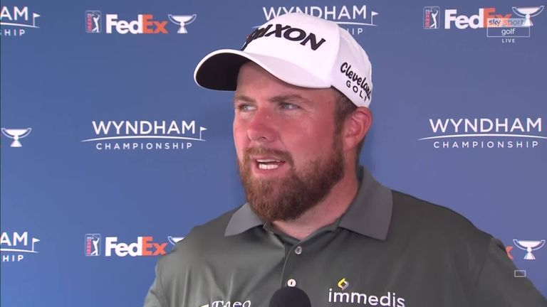 Shane Lowry looks to extend his PGA Tour season after moving within a shot of the halfway lead at the Wyndham Championship 