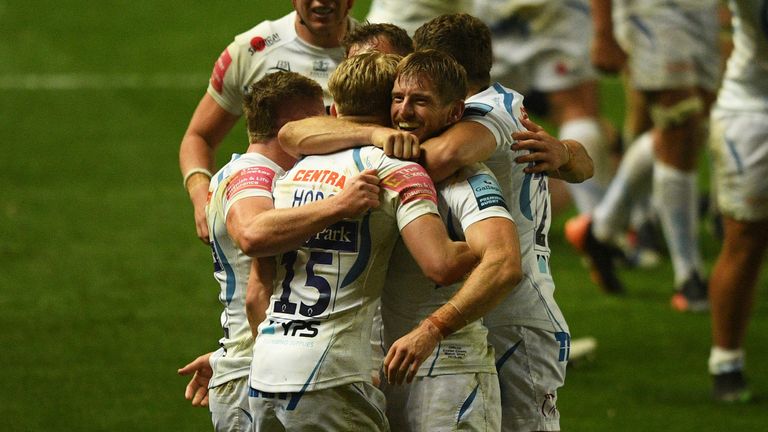A much-changed Exeter Chiefs side won an enthralling contest against Bristol on Tuesday