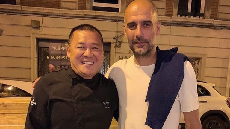 Guardiola ate at a restaurant in Barcelona on Friday night