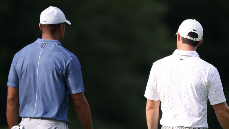McIlroy (right) looks set to continue his run of not registering a top-10 since the PGA Tour's restart 