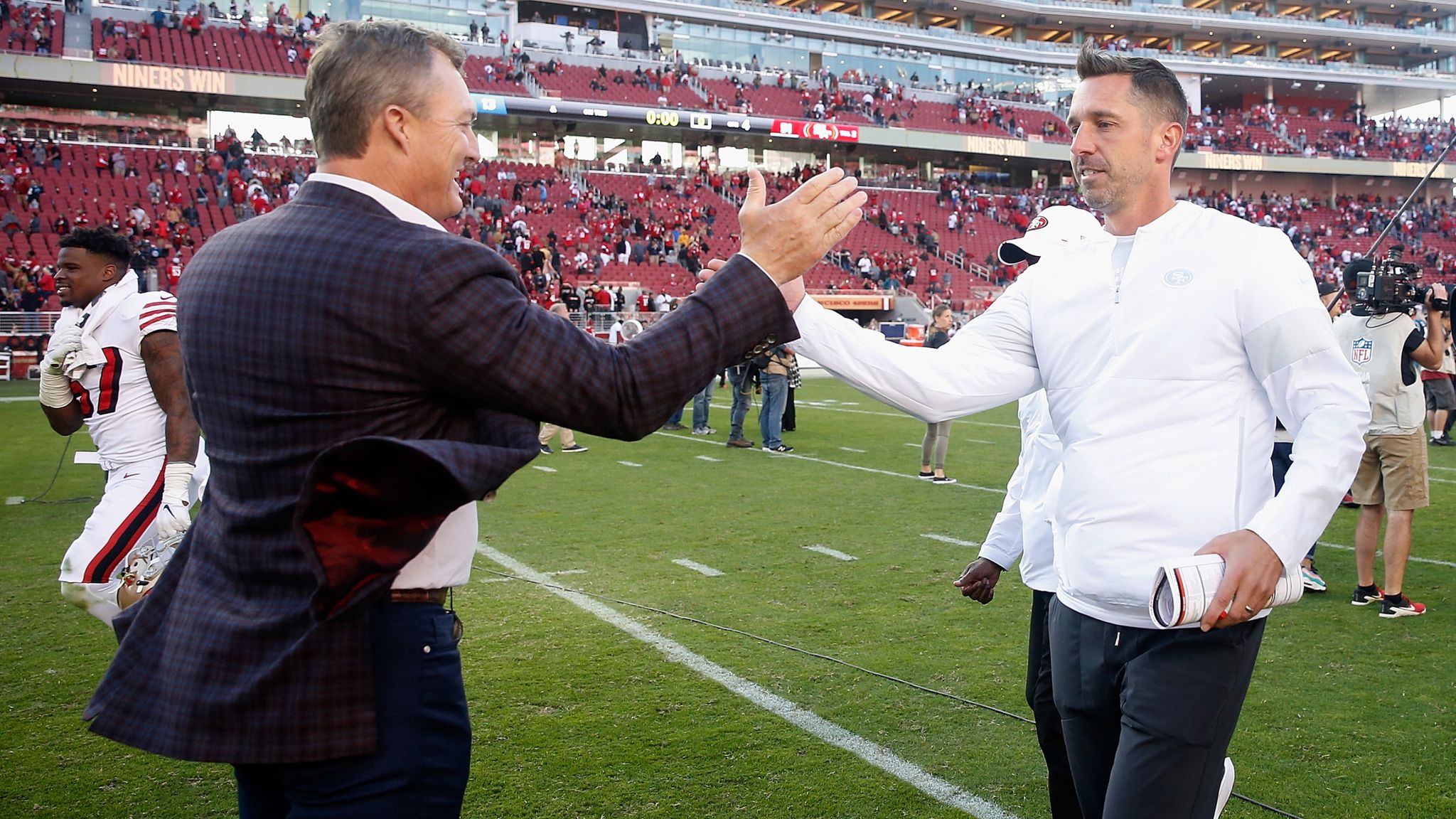 49ers John Lynch speaks on hard hit, national anthem