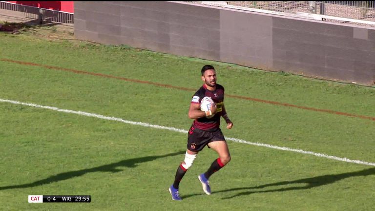 Watch highlights from the Super League clash between Catalans Dragons and Wigan Warriors at Stade Gilbert Brutus
