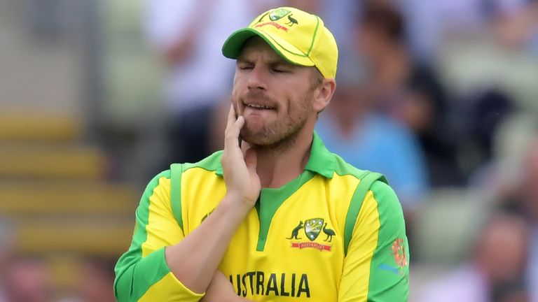 Australia white-ball captain Aaron Finch, pictured during his side's World Cup semi-final defeat to England in 2019