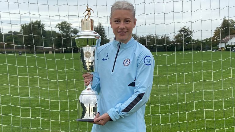 Bethany England's goals fired Chelsea to the WSL title. Picture: Twitter/@pfa