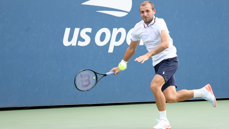 Dan Evans will complete his match against Corentin Moutet on Friday