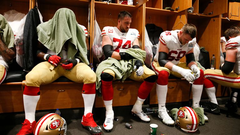 Joe Staley (74) has left after spending his entire career with San Francisco