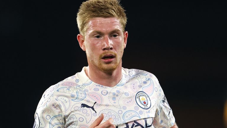 Kevin de Bruyne in Premier League action vs Wolves