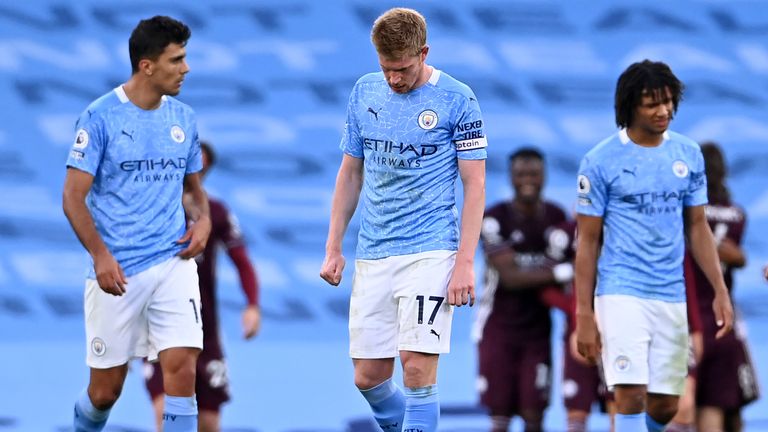 Manchester City players were left dejected by the 5-2 defeat to Leicester