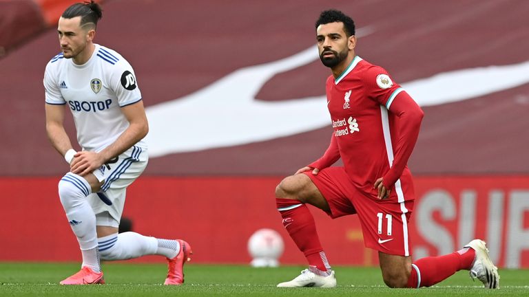 Mo Salah took a knee at Anfield on Saturday