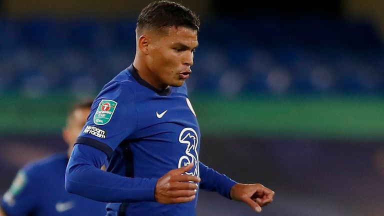 Thiago Silva made his Chelsea debut in the Carabao Cup against Barnsley