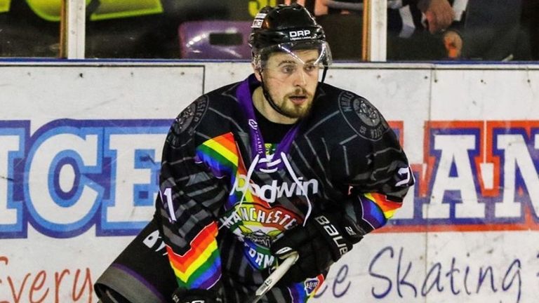 Manchester Storm's Zach Sullivan became a rare example of an out athlete in a male team sport when he spoke about being bisexual in January (picture: Victoria Schofield)