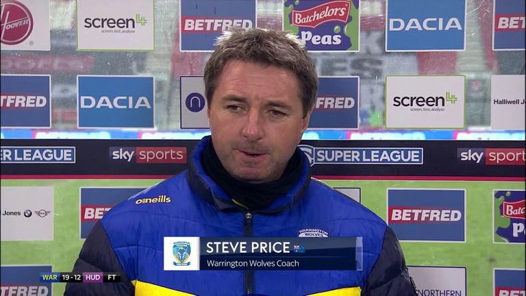 Steve Price was delighted with his side's performance after Warrington's win over Huddersfield in the Betfred Super League 