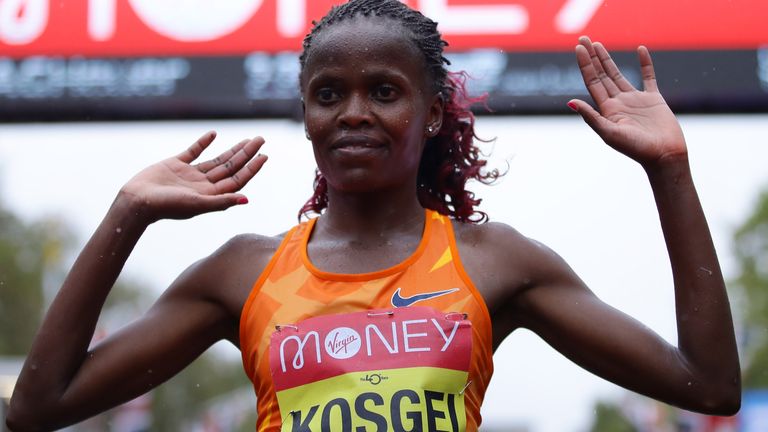 Brigid Kosgei wins the London Marathon