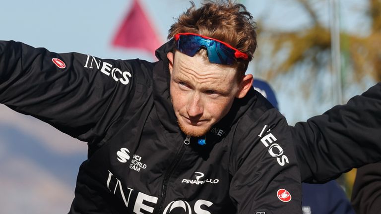 Ineos Grenadiers rider Geoghegan Hart looks set for a straight shootout with Australian Hindley on Sunday